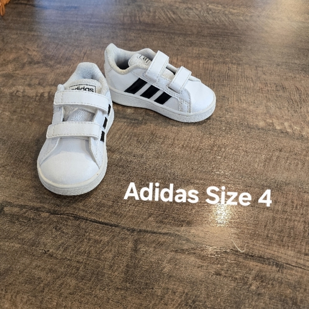 Adidas Kids White Sneakers